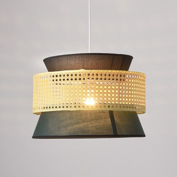 Modern Rattan Japanese Drum Shape 1-Light Pendant Light - Image 10