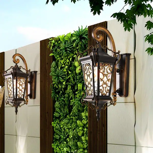 Retro Pattern Outdoor Waterproof European Style Wall Lamp Exterior Lights - Image 2