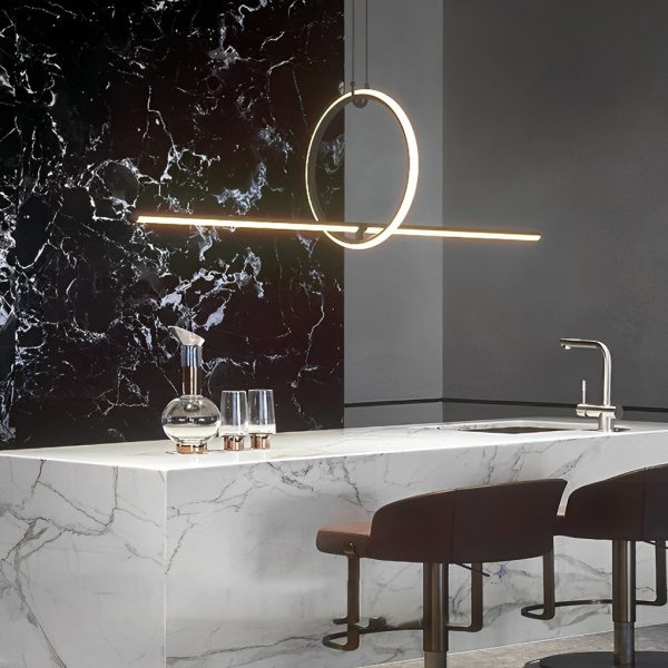 Long Strip Ring Three Step Dimming Modern Minimalist LED Chandelier - Image 8