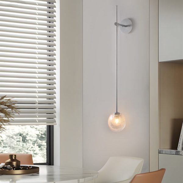 1-Light Glass Bubble Globe Slim Wall Light - Image 7