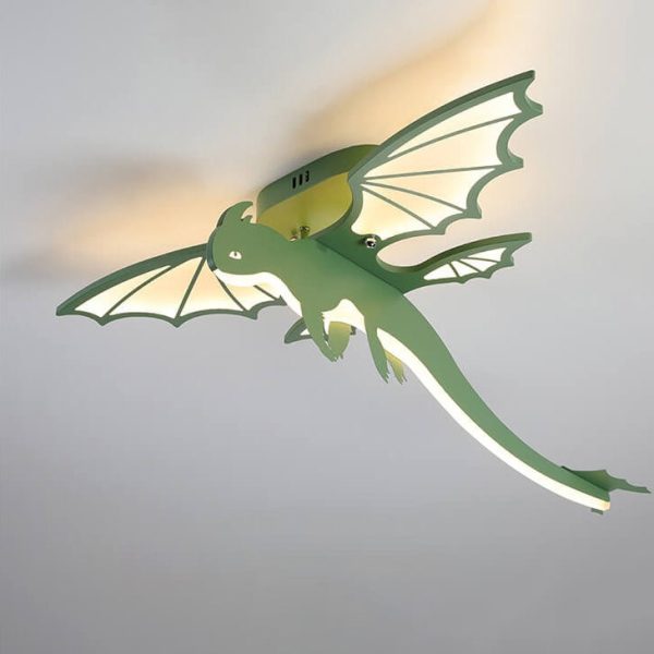 Contemporary Creative Acrylic Cartoon Dinosaur LED Semi-Flush Mount Ceiling Light For Bedroom - Image 6