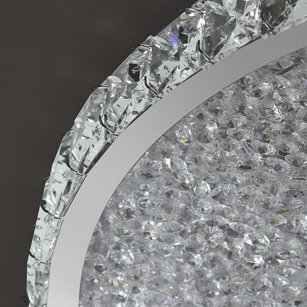Modern Luxury Stainless Steel Crystal Round Square Rectangular LED Flush Mount Ceiling Light For Living Room - Image 15