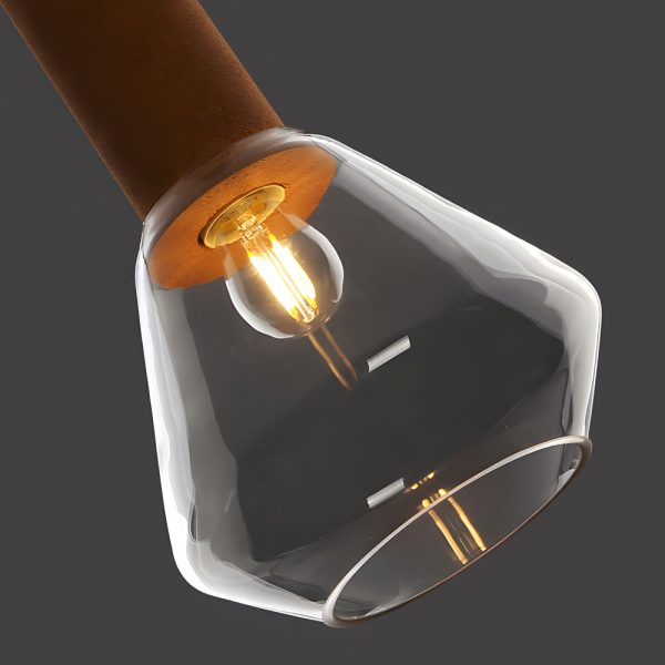 Luxury Copper Glass Jar 1-Light Wood Pendant Light Ceiling Hang Fixture Cork Diamond Glass Suspended lights - Image 7