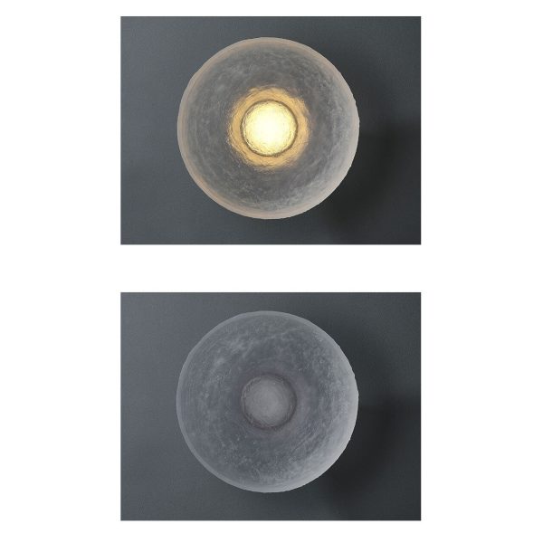 Modern Minimalist Resin Clear Round Disc LED Wall Sconce Lamp - Image 11