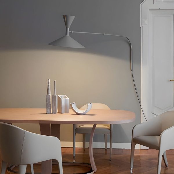 Marseille Swing Arm Wall Lamp Adjustable Long Metal Arm Trumpet Sconce - Image 4