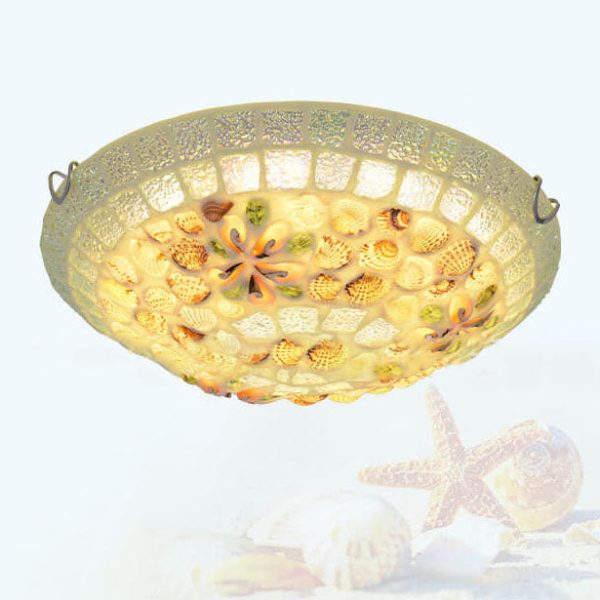 Tiffany Creative Mosaic Shells 1-Light Flush Mount Ceiling Light - Image 15