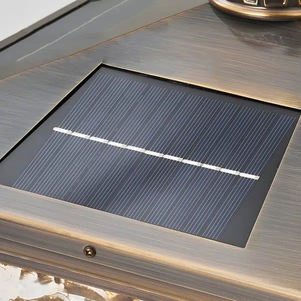 Retro Square Antique Brass Pier Mount Post Light - Image 7