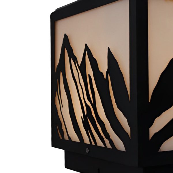 Outdoor Waterproof LED Mountain Scenery Black Solar Fence Post Lights - Image 9