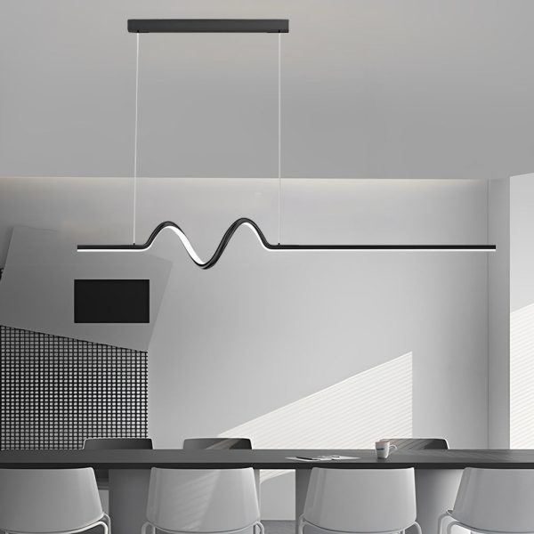 Creative Minimalist Wavy Strip LED Stepless Dimming Nordic Chandelier - Image 6