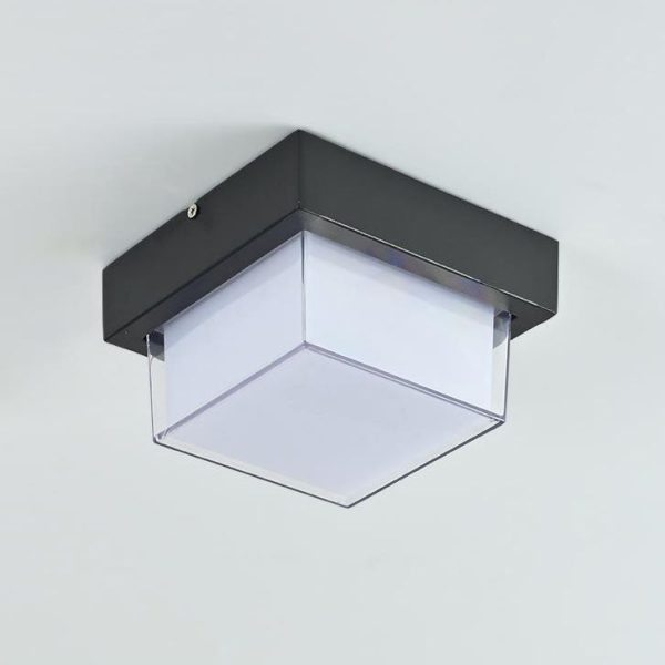 Modern Minimalist Die-Cast Aluminum Square Round Outdoor LED Flush Mount Ceiling Light - Image 11