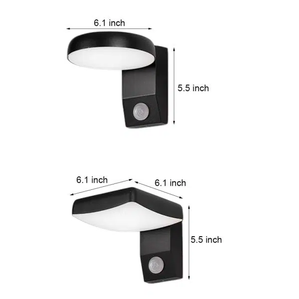 Black Motion Sensor Outdoor Wall Light - Rotatable - Image 7