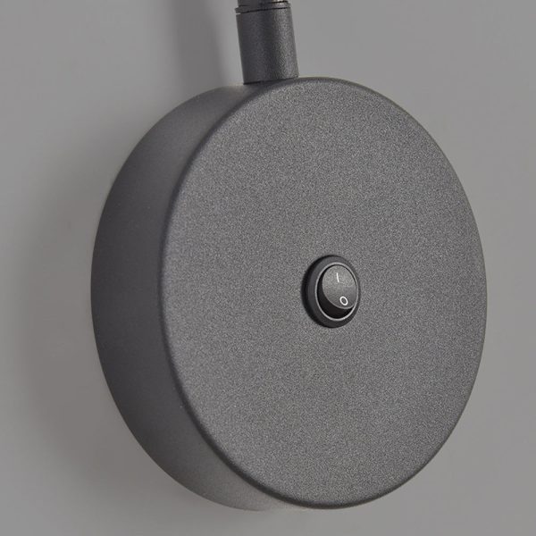 Black/White Tube LED Swing Arm Wall Light Adjustable Wall-Mounted Spotlight Bedroom Sconce Lamp - Image 8