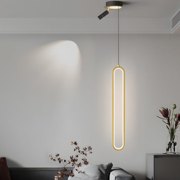 Oval Aluminum LED 3 Step Dimming Modern Pendant Lights with Spotlights - Image 4