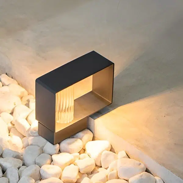 Sleek Modern Solar Path Light with Ribbed Acrylic Shade and Strip Frame - Image 5