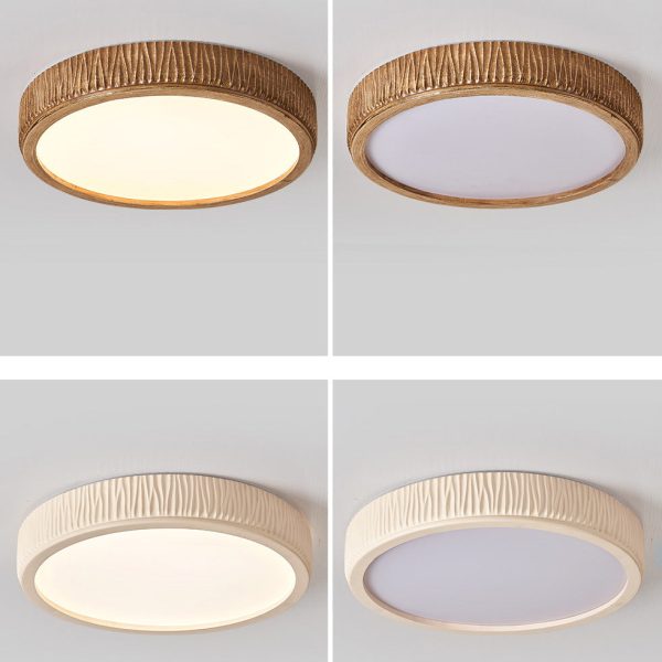 Modern Minimalist Round Stone Grain Resin Iron LED Flush Mount Ceiling Light For Bedroom - Image 11