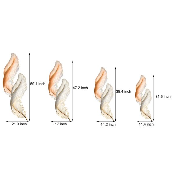 Feathers Creative Luxury Decorative Painting USB Remote LED Wall Lights - Image 8