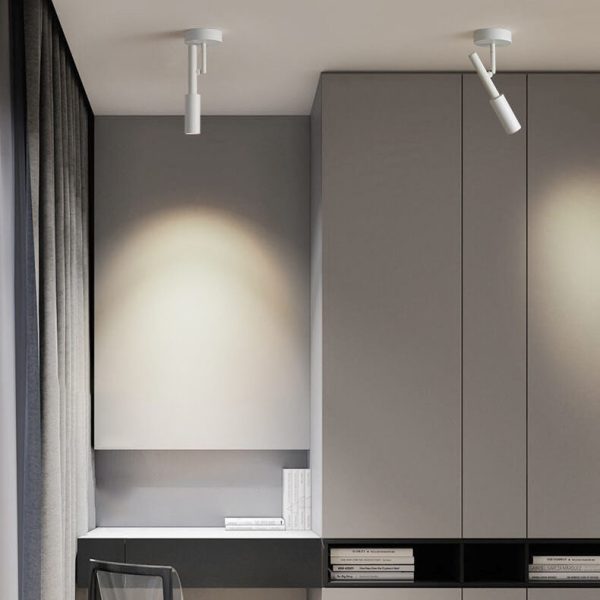 Minimalist Spotlight Rotatable LED Semi-Flush Mount Ceiling Light - Image 3