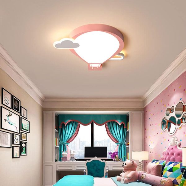 Cartoon Hot Air Balloon Kid LED Flush Mount Ceiling Light - Image 7