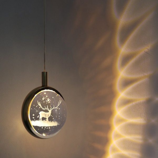 Modern Minimalist Round Ball Aluminum Crystal LED Pendant Light For Bedroom - Image 14