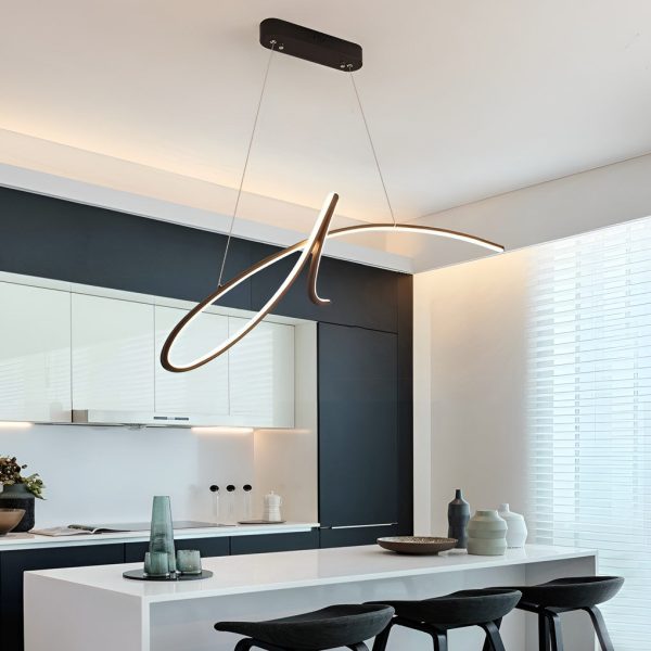 Creative Line Stepless Dimming LED Black Nordic Kitchen Pendant Lighting - Image 6