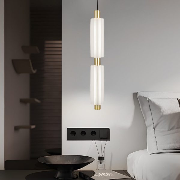 1/2/3 Heads Acrylic Cylinder Pendant Lights: Modern Hanging Lamp in Gold/Black - Image 3
