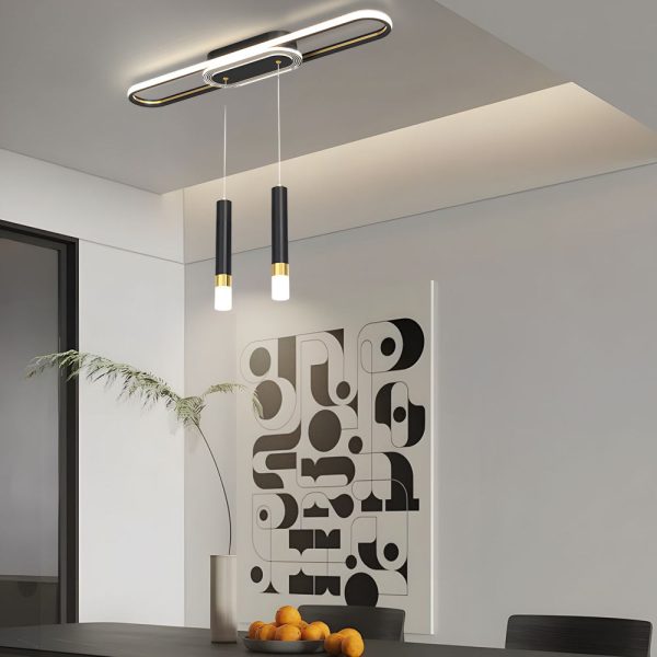 Long Circular Three Step Dimming LED Modern Ceiling Light Fixture Hanging Lamp - Image 4