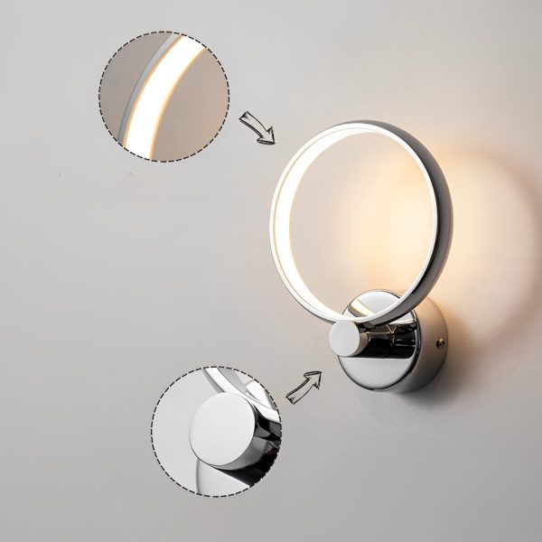 Circular Minimalist Aluminum LED Nordic Decorative Wall Sconces Wall Lamp - Image 8