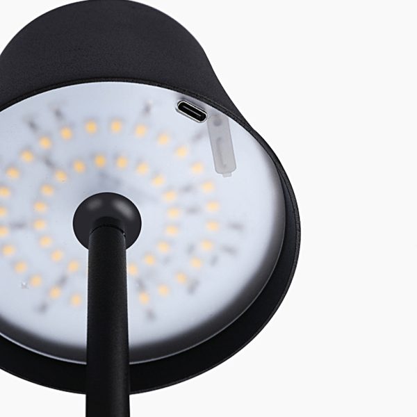 15 Inch Cordless Modern Cool Hue Metal Table Lamp Black/White - Image 10