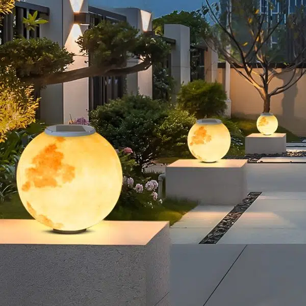 Moon Waterproof LED Modern Solar Post Caps Lights Pillar Light - Image 7