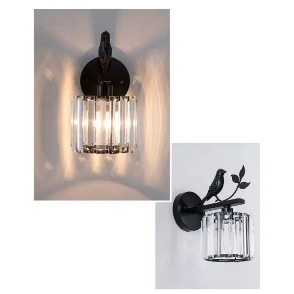 Vintage Light Luxury Crystal Bird 1-Light Wall Sconce Lamp - Image 22