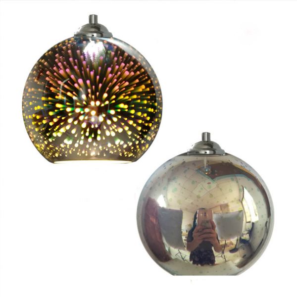 Modern Creative 3D Colorful Fireworks Glass 1-Light Dome Pendant Light - Image 10