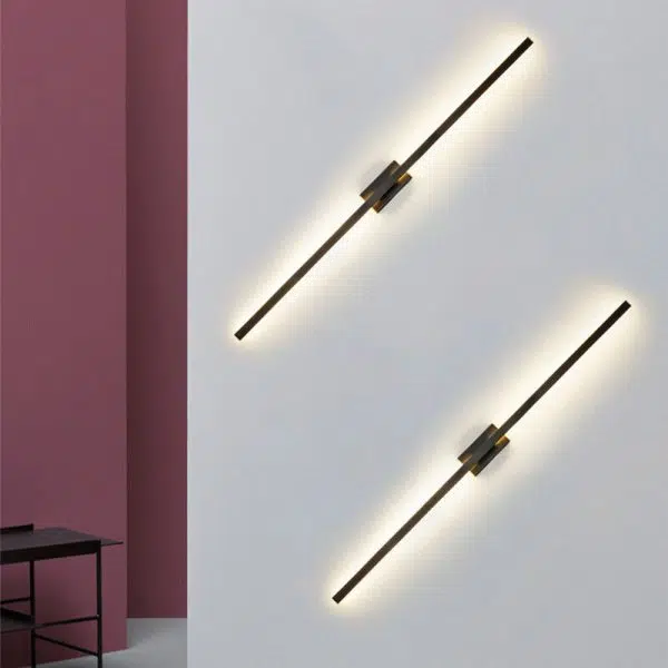 Nordic Minimalist Black Linear LED Mirror Front Light Wall Sconce Lamps - Image 7