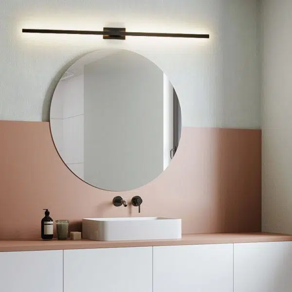 Nordic Minimalist Black Linear LED Mirror Front Light Wall Sconce Lamps - Image 2