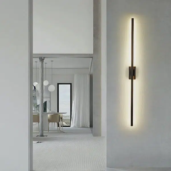 Nordic Minimalist Black Linear LED Mirror Front Light Wall Sconce Lamps - Image 4