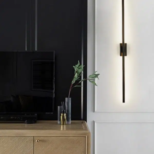 Nordic Minimalist Black Linear LED Mirror Front Light Wall Sconce Lamps - Image 14