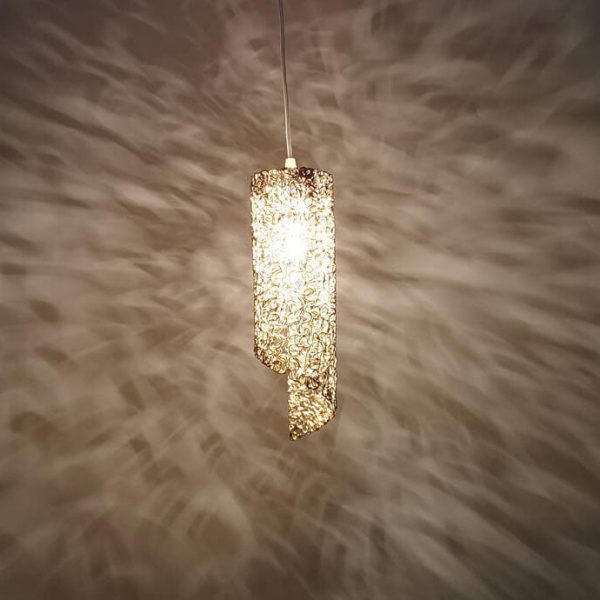 Modern Colorful  Aluminum Wire 1-Light Cylinder Spiral Pendant Light - Image 17