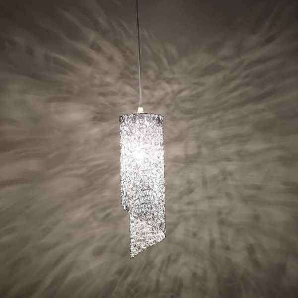 Modern Colorful  Aluminum Wire 1-Light Cylinder Spiral Pendant Light - Image 13