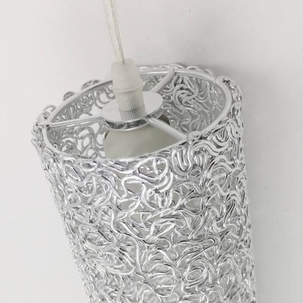 Modern Colorful  Aluminum Wire 1-Light Cylinder Spiral Pendant Light - Image 9