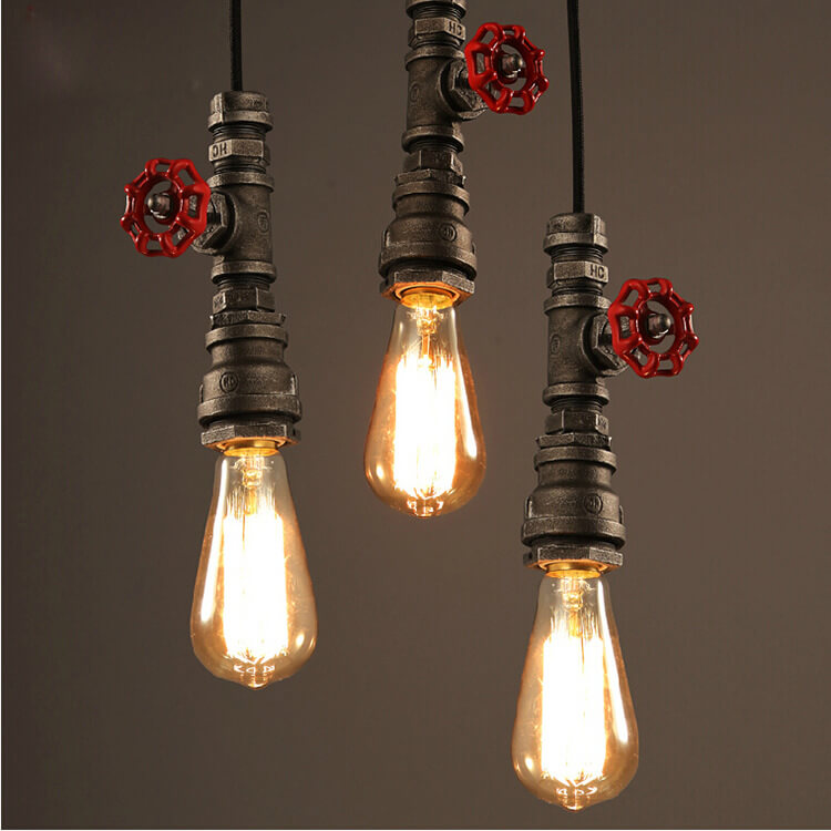 10327421478-1723335364.jpg Industrial Retro Water Pipe Aged Metal 1-Light Pendant Light - Image 1