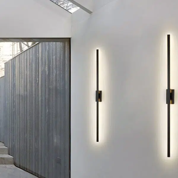Nordic Minimalist Black Linear LED Mirror Front Light Wall Sconce Lamps - Image 5