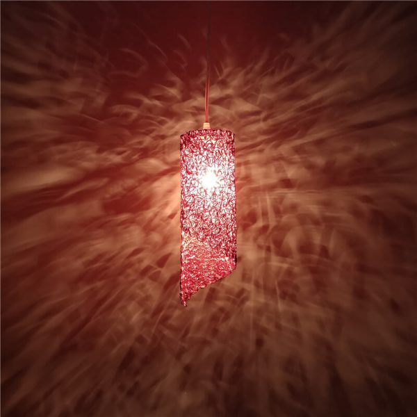 Modern Colorful  Aluminum Wire 1-Light Cylinder Spiral Pendant Light - Image 12