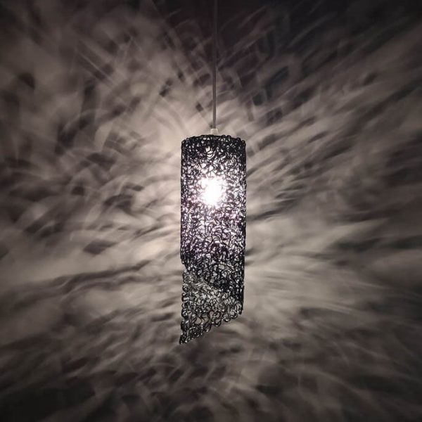 Modern Colorful  Aluminum Wire 1-Light Cylinder Spiral Pendant Light - Image 16