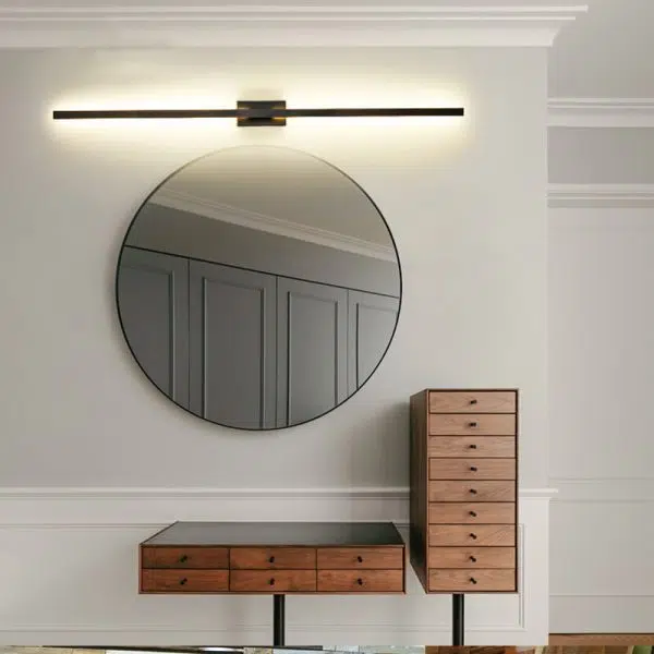 Nordic Minimalist Black Linear LED Mirror Front Light Wall Sconce Lamps - Image 3