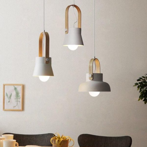 Modern Nordic 1-Light Dome Wood Carrying Handle Pendant Light - Image 6