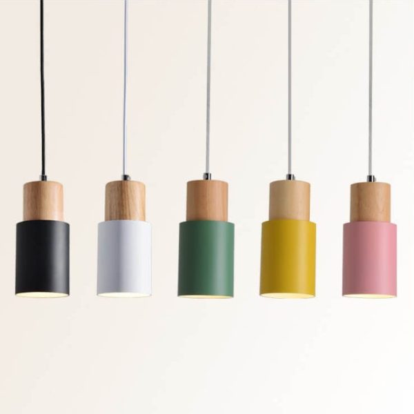 Nordic Macaron Cylinder Aluminum 1-Light Single LED Pendant Light - Image 10