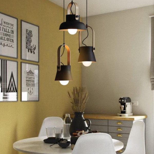 Modern Nordic 1-Light Dome Wood Carrying Handle Pendant Light - Image 9