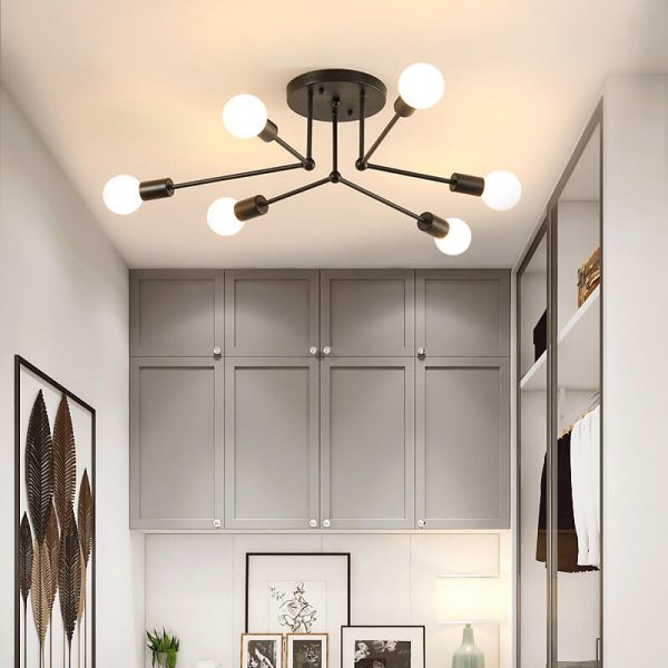 Industrial Concise Linear 6/8-Light Semi-Flush Mount Lighting - Image 3