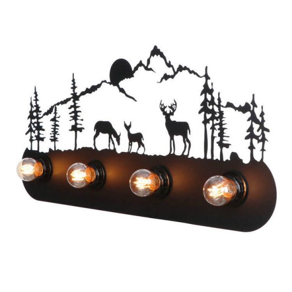 Creative Wrought Iron 4-Light Wall Sconce Lamp - Image 2