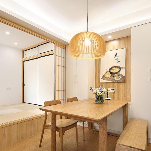 Modern Wooden 1-Light Japanese Pendant Light - Image 5