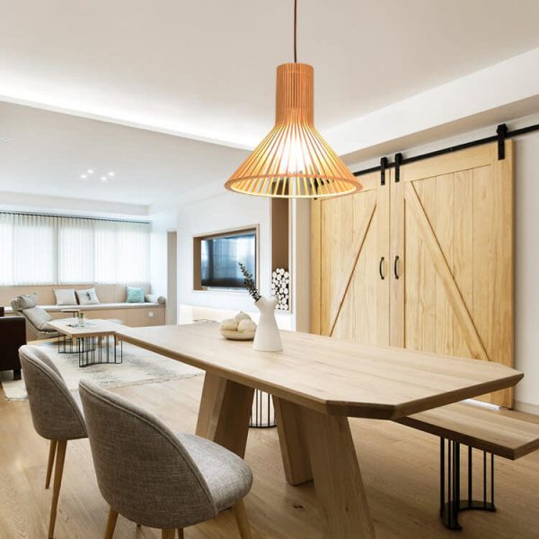 Modern Wooden 1-Light Japanese Pendant Light - Image 6